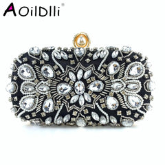 Diamond Colorful Stone Clutch Wedding Purse Shoulder Bag