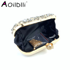 Diamond Colorful Stone Clutch Wedding Purse Shoulder Bag