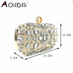Diamond Colorful Stone Clutch Wedding Purse Shoulder Bag