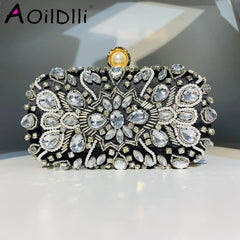 Diamond Colorful Stone Clutch Wedding Purse Shoulder Bag