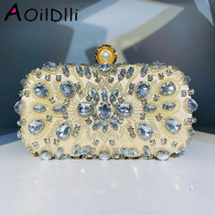 Diamond Colorful Stone Clutch Wedding Purse Shoulder Bag
