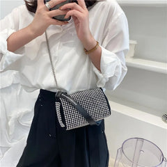 Diamonds High Women Handbag Messenger Bag Soft Pu Leather Crossbody Bags