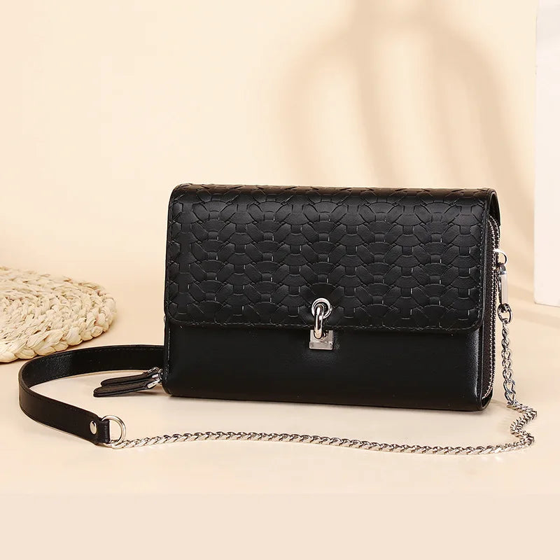 Double Layer Women Shoulder Bags Chain Lock Small Handbag Crossbody Purse