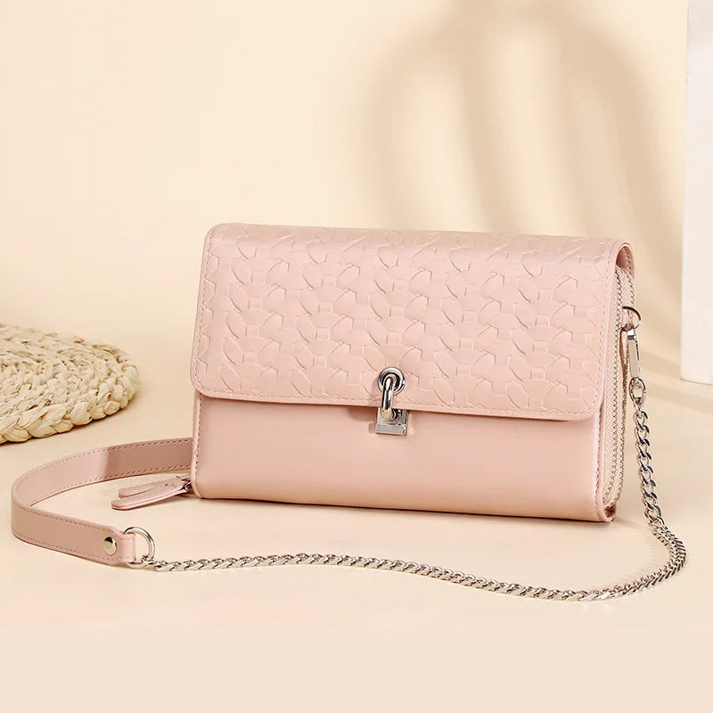 Double Layer Women Shoulder Bags Chain Lock Small Handbag Crossbody Purse