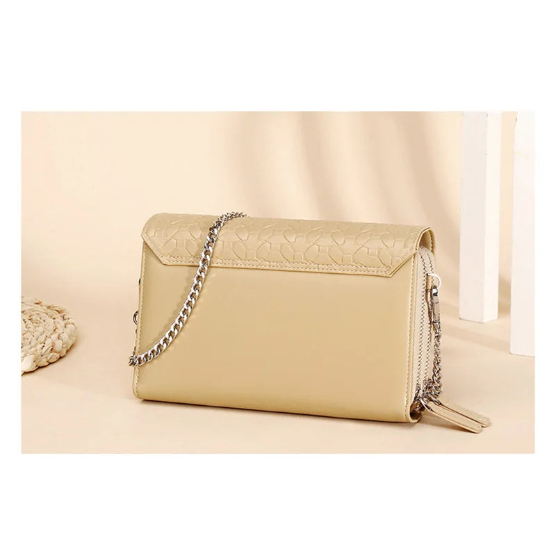 Double Layer Women Shoulder Bags Chain Lock Small Handbag Crossbody Purse