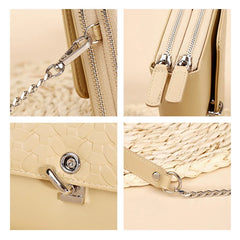 Double Layer Women Shoulder Bags Chain Lock Small Handbag Crossbody Purse