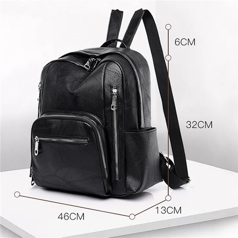 Women Leather Backpack Shoulder Bag Casual Purse