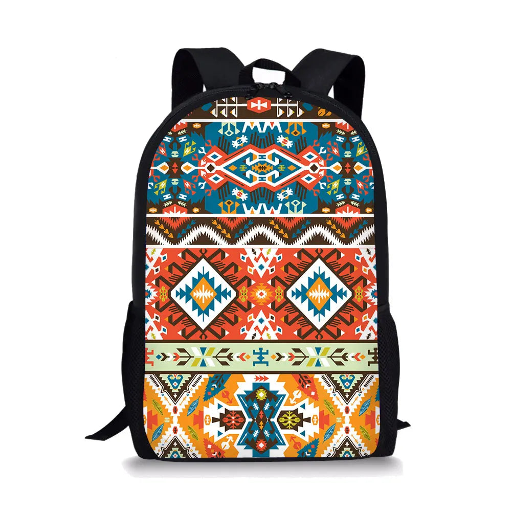 Ethnic Tribal Print School Bags for Girls Stylish Laptop Women's Backpack