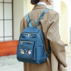 Chinese Style Embroidery Backpack Anti Theft Waterproof Nylon Bag