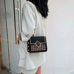 Fall Chain Shoulder Messenger Bag Weave Crossbody Bags