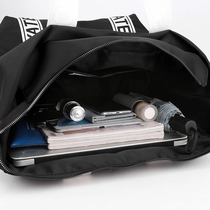 Women's Nylon Shoulder Bag Large Capacity Top-handle Handbag