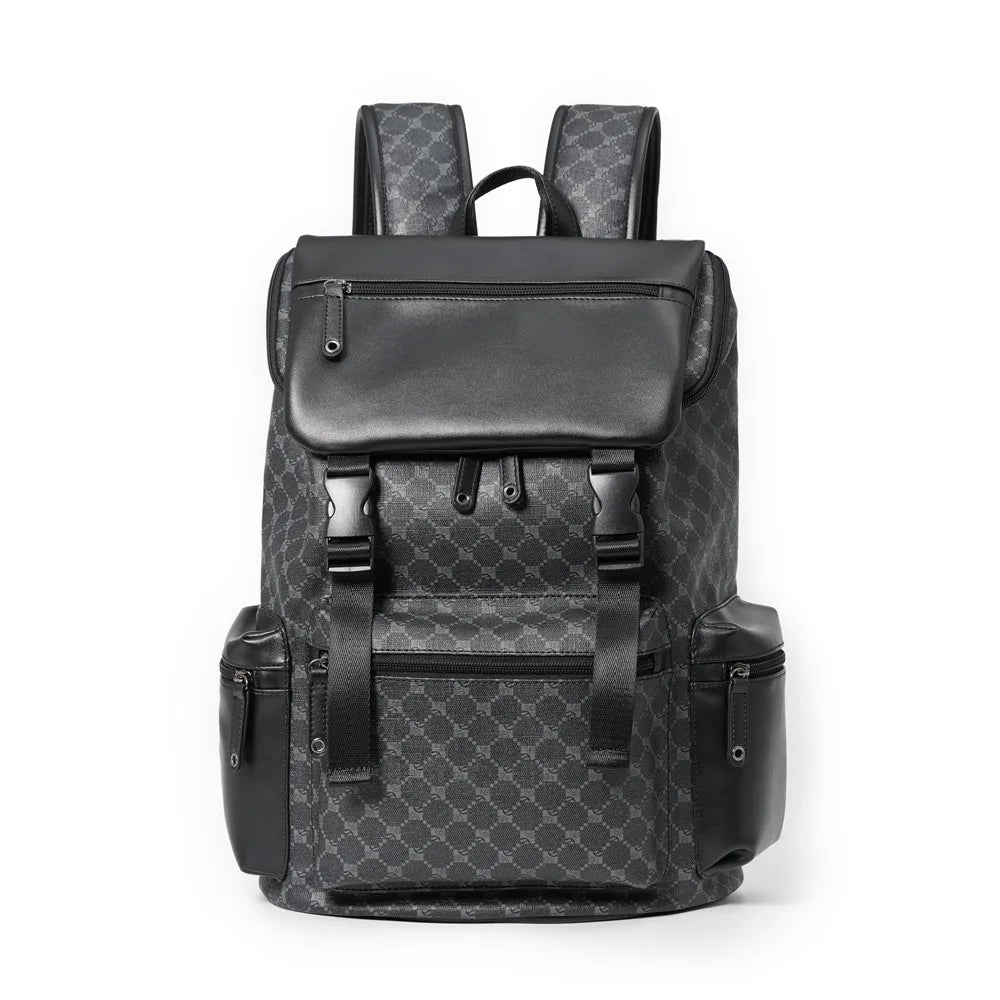 Casual Leather Backpack Men Large Travel Work Daily Backbag Laptop Back Pack