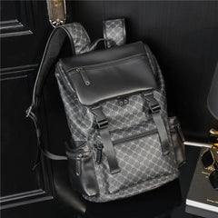 Casual Leather Backpack Men Large Travel Work Daily Backbag Laptop Back Pack