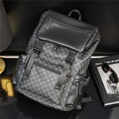 Casual Leather Backpack Men Large Travel Work Daily Backbag Laptop Back Pack