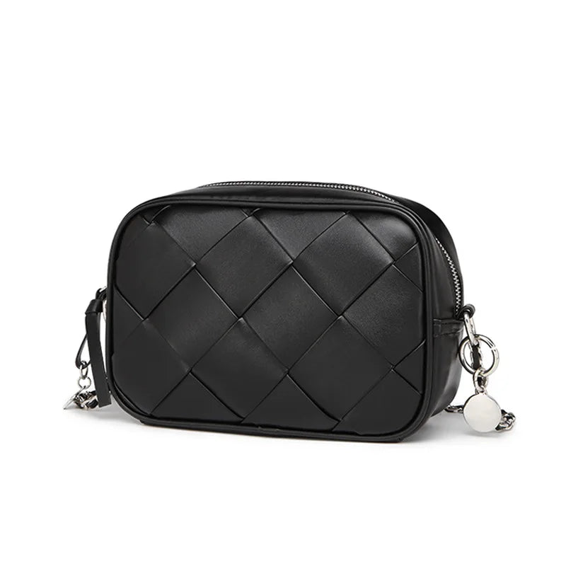 Stylish Chain Rhombic Woven Shoulder Bag