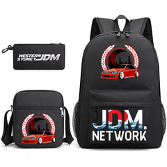 JDM Anime Backpack Men's Laptop Bag with Pencil Bag