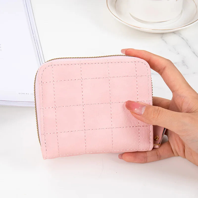 Embroidered Zipper Coin Purse Short Women's Wallet