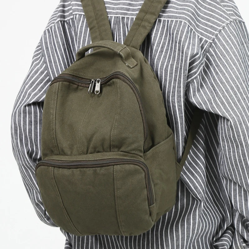 Canvas School Backpack Girl Travel Student Bag College Small Backpack