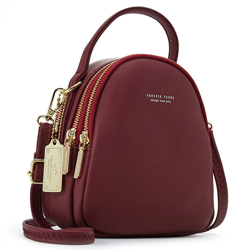 Leather Mini Backpack Wallet Ladies Handbag Shoulder Bag