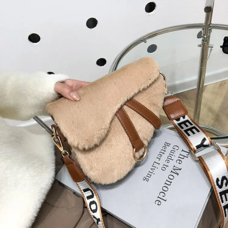 Plush Chain Women Shoulder Bags Female Crossbody Bags Fur Crossbody Bag