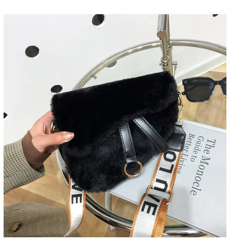 Plush Chain Women Shoulder Bags Female Crossbody Bags Fur Crossbody Bag