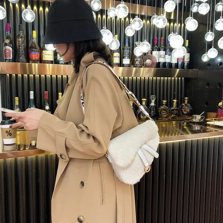Plush Chain Women Shoulder Bags Female Crossbody Bags Fur Crossbody Bag