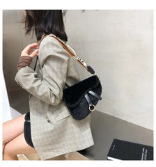 Plush Chain Women Shoulder Bags Female Crossbody Bags Fur Crossbody Bag