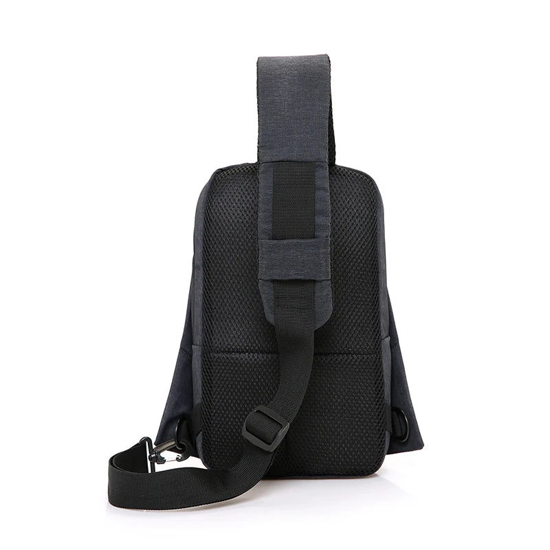 Men Casual Sling Bag 9.7 Inch Crossbody Messager Grey Shoulder Bag