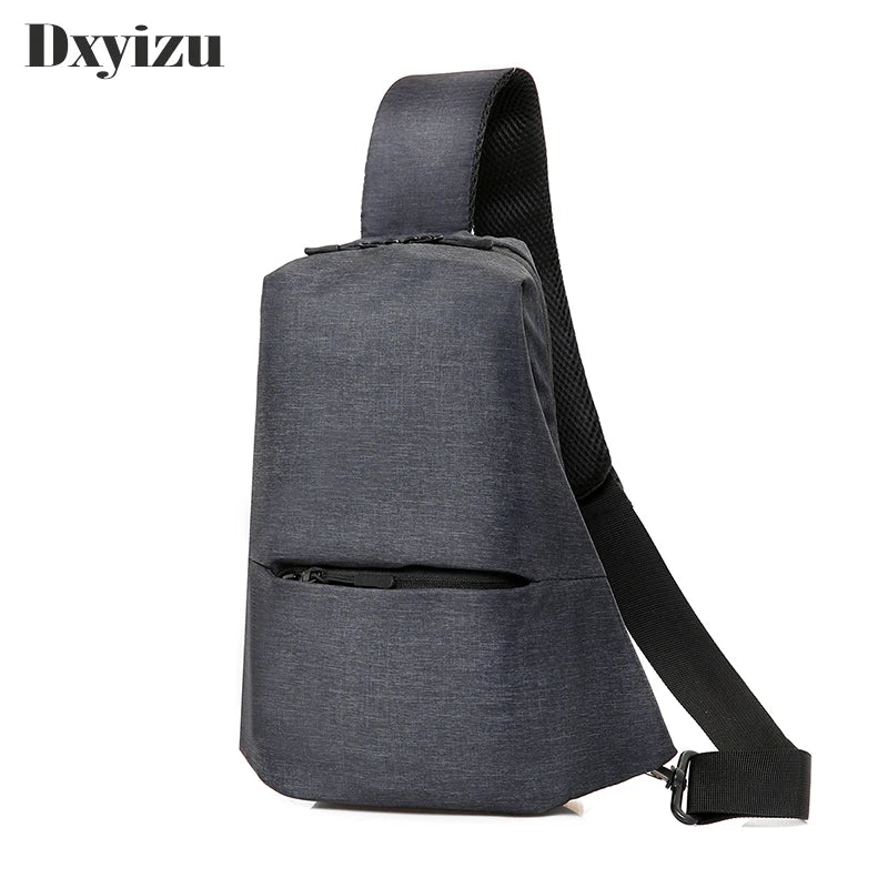 Men Casual Sling Bag 9.7 Inch Crossbody Messager Grey Shoulder Bag