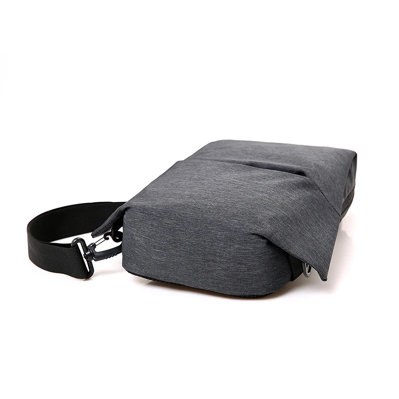 Men Casual Sling Bag 9.7 Inch Crossbody Messager Grey Shoulder Bag