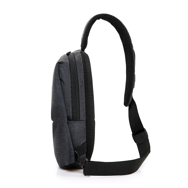 Men Casual Sling Bag 9.7 Inch Crossbody Messager Grey Shoulder Bag