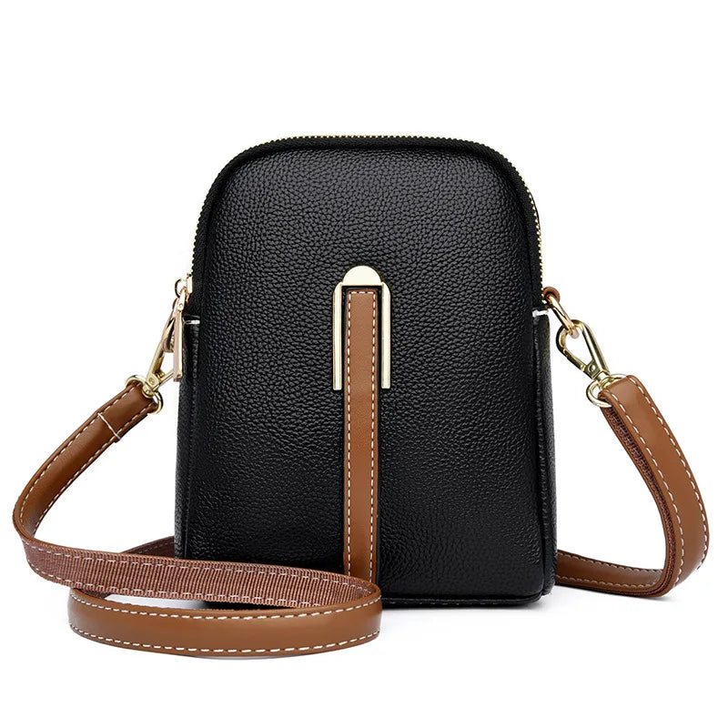 Women's Mini Leather Crossbody Bag Phone Pouch Casual Shoulder Purse