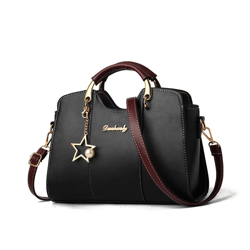 Women's PU Leather Shoulder Bag Zipper Handbag
