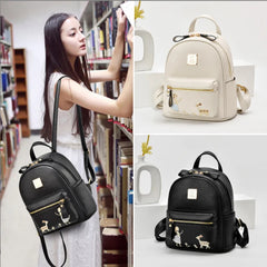 Women's PU Leather Backpack Multi-pocket Shoulder Bag