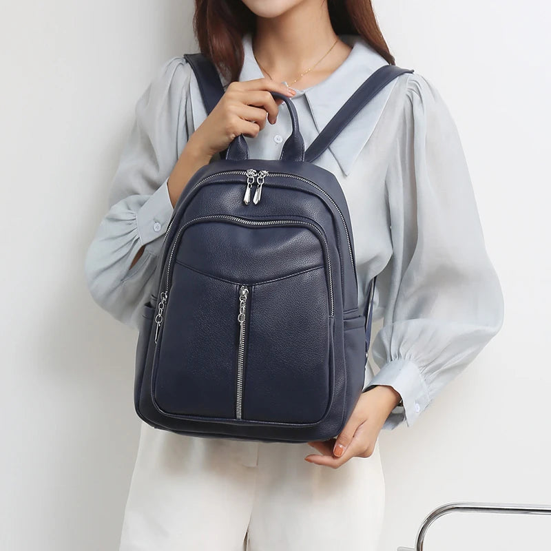 Women Shoulder Backpack Daily Shopping Handbag High PU Leather