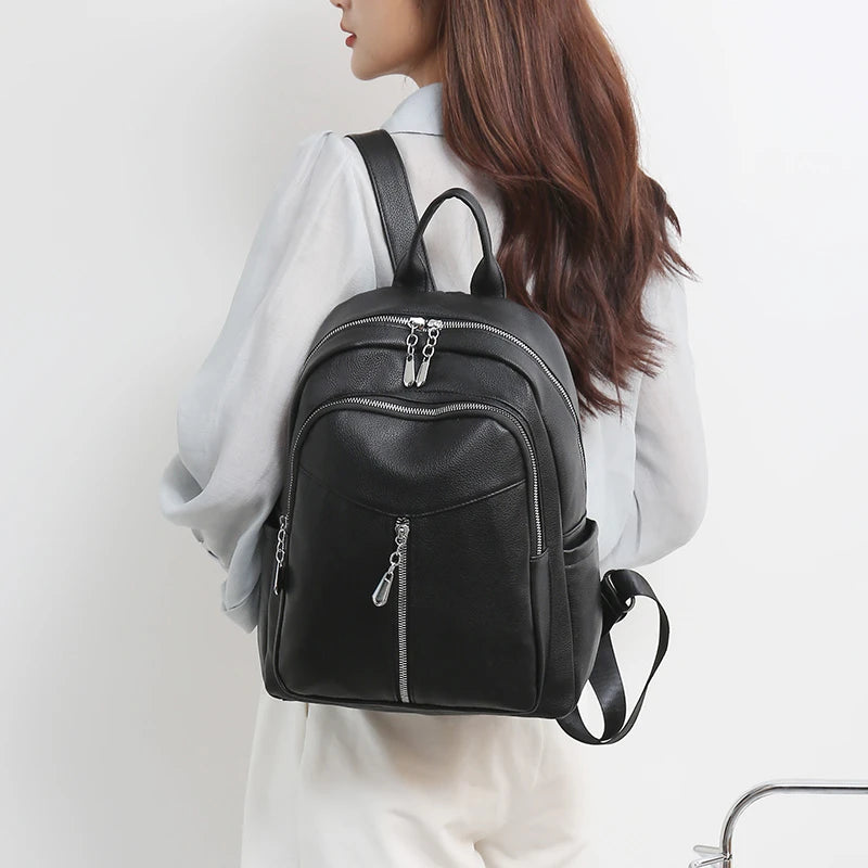 Women Shoulder Backpack Daily Shopping Handbag High PU Leather