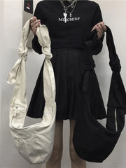 One Shoulder Large Bag Women Knot Version Canvas Armpit Bag