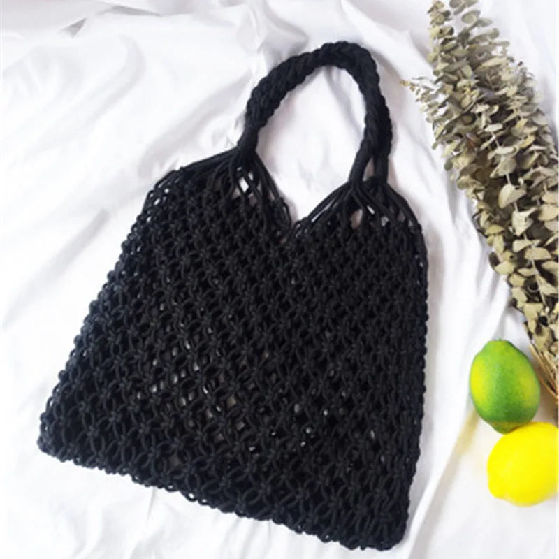 Rattan Women Shoulder Bags Wicker Woven Handbags Large Capacity Summer Beach