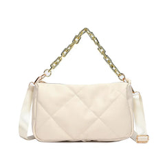 Retro Women Chain Handbag Shoulder Bags Brown Underarm Bag