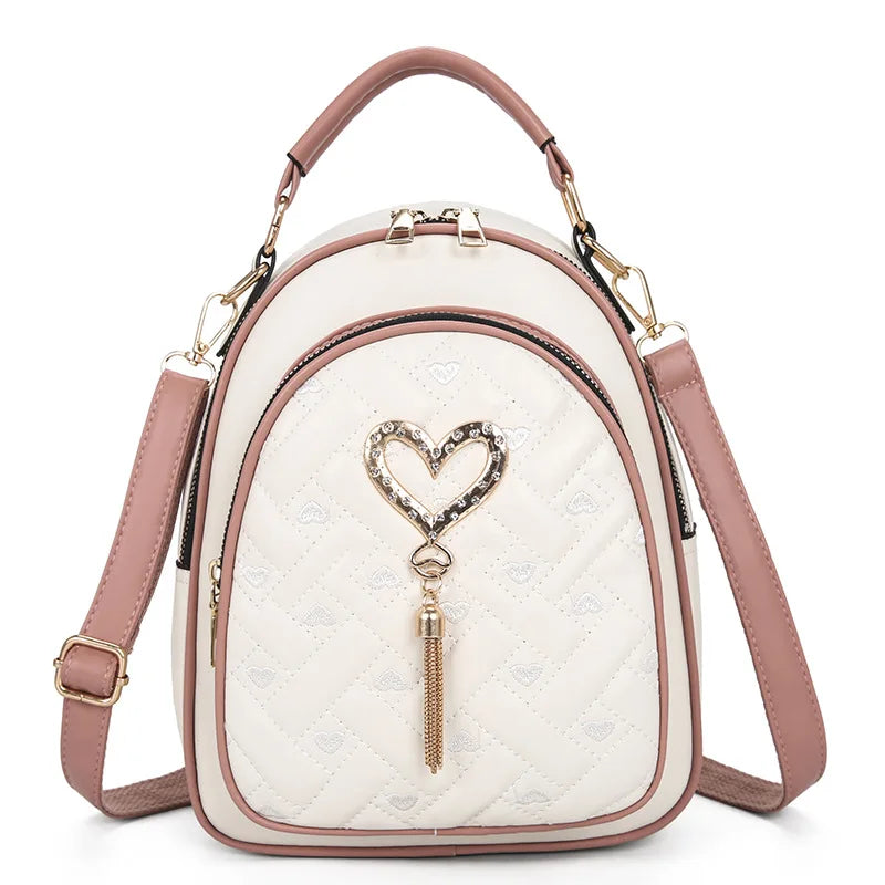 Sequin Backpack Female Bag Cat Small Backpack Lady Style PU Leather Backpack