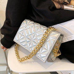 Shoulder Bag Women Thick Chain Quilted Bag Female Handbags