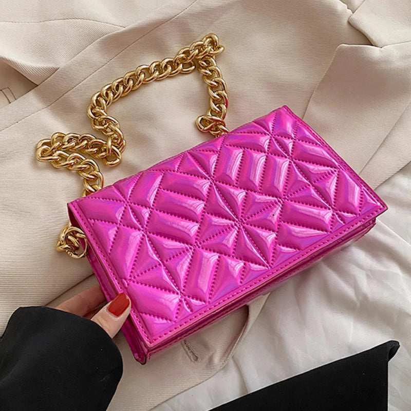 Shoulder Bag Women Thick Chain Quilted Bag Female Handbags