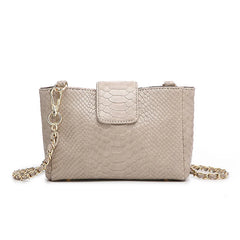 Snake Skin Chain Bag Mini Square Wallet Messenger Bag