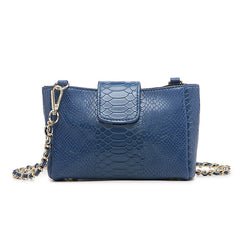 Snake Skin Chain Bag Mini Square Wallet Messenger Bag