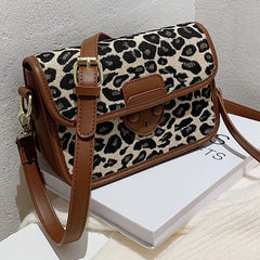 Leather Woven Crossbody Bag for Women Shoulder Chest Messenger Bag