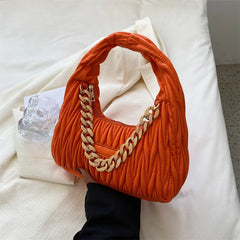 Embroidery Shoulder Bag Handbags For Women Chain Top Handle Bag