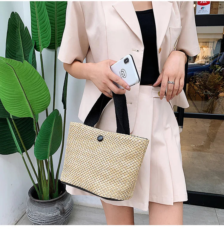 Large-capacity Straw Beach Bag for Summer Vacation