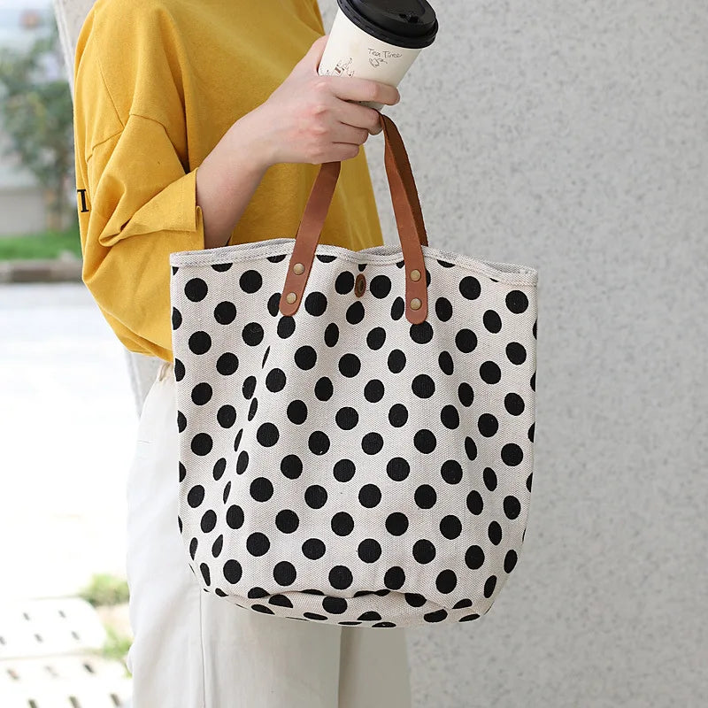Women's Canvas Tote Bag Youth Handbag Causal Ladies Shopping Bag