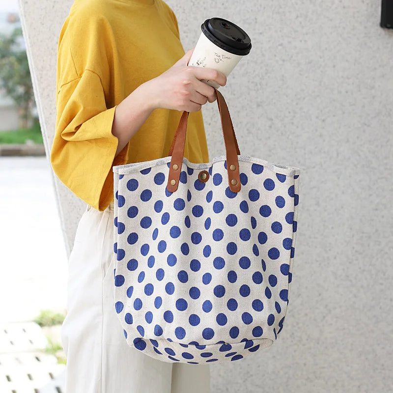 Women's Canvas Tote Bag Youth Handbag Causal Ladies Shopping Bag