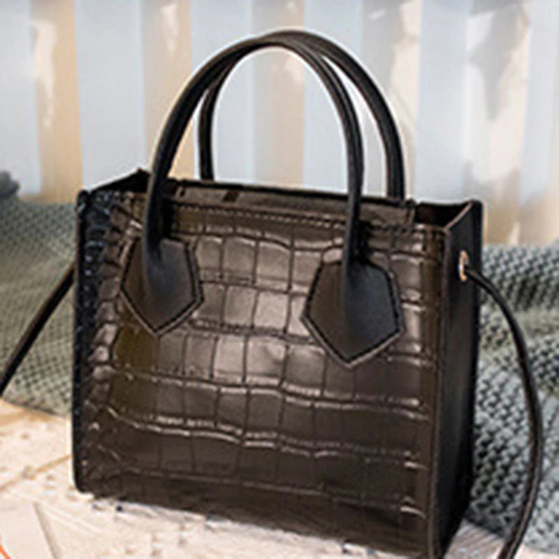 Crocodile Pattern Crossbody Handbags Vintage Classic Solid Style Shoulder Bag